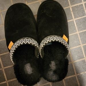 UGG Women US 7 Netta Black Aztec Tasman Trim Backless Slipper Mule Slip On